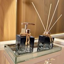 Kit Lavabo Luxo Completo Preto Dourado Luxo Aromatizador