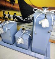 Kit Lavabo Luxo Porta Escovas Algodão e Cotonetes com Bandeja em Vidro