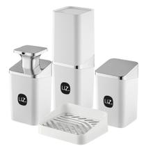 Kit Lavabo Luxo Preto Para Banheiro Slim Uz
