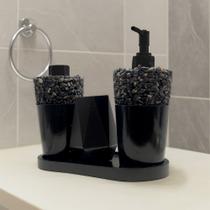 Kit Lavabo Luxo Sabonete Líquido C/ Porta Escovas e Aromatizante De Ambiente C/Bandeja Kit Lavabo Luxo Sabonete Líquido C/ Porta Escovas e Aromatizante De Ambiente C/Bandeja