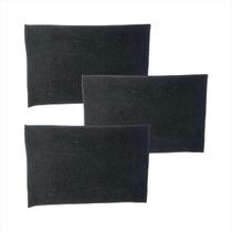 Kit Lavabo Microfibras Tapetes Base De Borracha Banheiro Lux