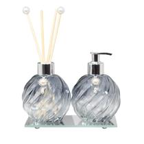 Kit Lavabo para Banheiro Luxo Bandeja Difusor Saboneteira