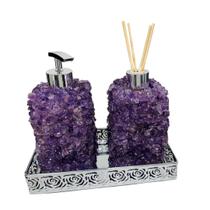 Kit Lavabo Pedra Natural Difusor Sabonete Líquido + Bandeja Kit Lavabo Pedra Natural Difusor Sabonete Líquido + Bandeja