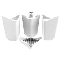 Kit Lavabo Prisma Branco 4 Pç Porta Escova Algodão Sabonetes Conjunto para Banheiro Crippa