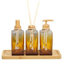 Kit Lavabo Saboneteira Difusor Home Spray Ambar Bandeja Luxo Kit Lavabo Saboneteira Difusor Home Spray Ambar Bandeja Luxo