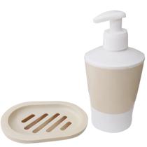 Kit Lavabo Suporte Para Sabonete Líquido e Saboneteira - Monaliza