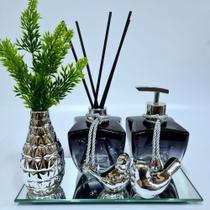 Kit Lavabo Vasinho Espelhado, Difusor, Saboneteira, Estrela