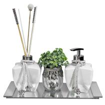 Kit Lavabo Vidro Estrela Sabonete Difusor 280ml Bandeja Luxo Kit Lavabo Vidro Estrela Sabonete Difusor 280ml Bandeja Luxo