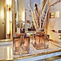 Kit Lavabo Vidro Super Luxo Difusor Banheiro Saboneteira Vidro