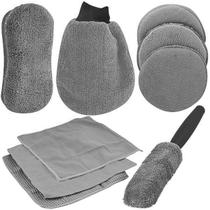 Kit Lavação Automotiva 9 Peças Toalha Microfibra Luva Esponja Kit Lavação Automotiva 9 Peças Toalha Microfibra Luva Esponja