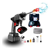 Kit Lavadora Alta Pressão Portátil Recarregável 36Bar Jardim Carro Kit Lavadora Alta Pressão Portátil Recarregável 36Bar Jardim Carro