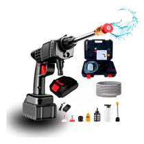 Kit Lavadora Alta Pressão Portátil Recarregável 36Bar Jardim