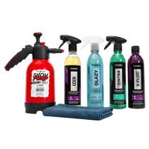 Kit Lavagem Auto Pro Shampoo Limpa Vidro Multiuso Snow Foam