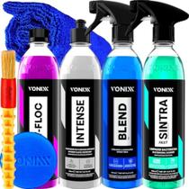 Kit Lavagem Automotiva Carro Moto V-Floc Blend Spray Sintra Fast Intense Pano Aplicador Pincel