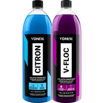 Kit Lavagem Automotiva Desengraxante e Manutenção Shampoo Neutro Citron V-Floc 1,5L Vonixx