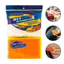 Kit Lavagem Automotiva Esponja + Pano Flanela + Estopa Branca Algodão Estética Polimento Carro Moto Kit Lavagem Automotiva Esponja + Pano Flanela + Estopa Branca Algodão Estética Polimento Carro Moto
