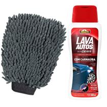 Kit Lavagem Automotiva Lava Auto Cera Proauto e Luva Chenile Kit Lavagem Automotiva Lava Auto Cera Proauto e Luva Chenile