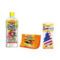 Kit Lavagem Automotiva Luxcar Lava Autos Flanela Aromatizante Kit Lavagem Automotiva Luxcar Lava Autos Flanela Aromatizante