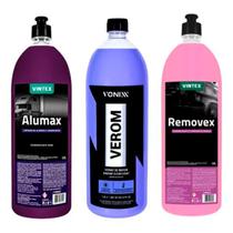 Kit lavagem automotiva removex + alumax + verom vonixx 1,5l