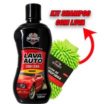 Kit Lavagem Automotiva Shampoo com Cera + Luva de Microfibra