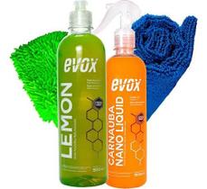 Kit lavagem carro shampoo lemon carnauba nano evox Kit lavagem carro shampoo lemon carnauba nano evox