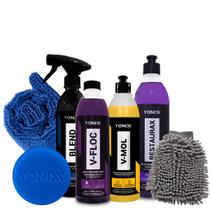 Kit Lavagem Completa Automotiva Vfloc Vmol Blend Restaurax - vintex