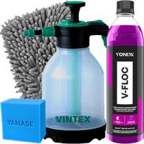 Kit Lavagem Ideal Shampoo VFloc Vonixx Pulverizador de Compressão Manual Vintex