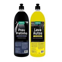Kit Lavagem Lava Autos Shampoo Pneu Pretinho 1,5ml Vintex