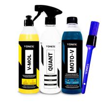 Kit Lavagem Limpa Motos Shampoo Moto-v + V-mol Vonixx 500ml