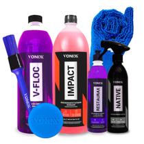 Kit Lavagem Moto Shampoo Cera Toalha Renova Plásticos Vonixx