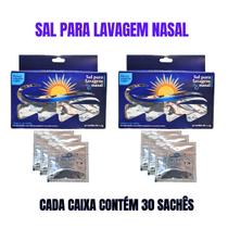Kit Lavagem Nasal C/ 2 Unidades de Sal C/30 Sachês Cada Kit Lavagem Nasal C/ 2 Unidades de Sal C/30 Sachês Cada