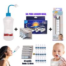 Kit Lavagem Nasal Dispositivo Curvo + Sal c/30un + Seringa Kit Lavagem Nasal Dispositivo Curvo + Sal c/30un + Seringa