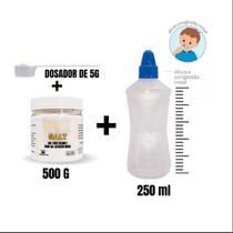 Kit Lavagem Nasal Garrafinha 250ml + Sal 500g c/ Dosador Kit Lavagem Nasal Garrafinha 250ml + Sal 500g c/ Dosador