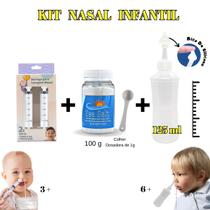 Kit Lavagem Nasal Infantil Seringa c/2+Sal+Dispositivo 125ml - Ecommerce Farma