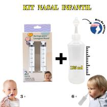 Kit Lavagem Nasal Infantil Seringa c/2un + Dispositivo 125ml