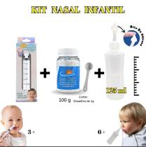 Kit Lavagem Nasal Infantil Seringa+Sal+Dispositivo 125ml