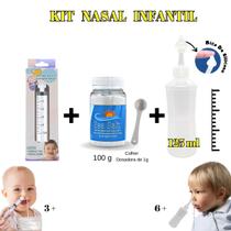 Kit Lavagem Nasal Infantil Seringa+Soro+Dispositivo 125ml Kit Lavagem Nasal Infantil Seringa+Soro+Dispositivo 125ml