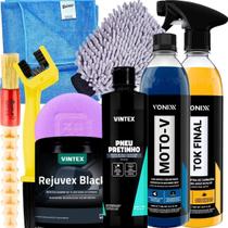 Kit Lavagem Premium Para Moto Shampoo Moto-V Revitalizador de plasticos Restaurax Cera Cristalizadora Tok Final Vonixx pneu Pretinho Vintex Kit Lavagem Premium Para Moto Shampoo Moto-V Revitalizador de plasticos Restaurax Cera Cristalizadora Tok Final Vonixx pneu Pretinho Vintex