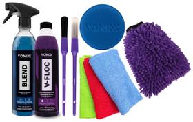 Kit Lavagem Profissional Vonixx Cera BLEND Shampoo V floc pincel aplicador pano Microfibra Kit Lavagem Profissional Vonixx Cera BLEND Shampoo V floc pincel aplicador pano Microfibra