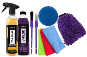 Kit Lavagem Profissional Vonixx Cera Tok Final Shampoo V floc Luva pincel aplicador pano Microfibra Kit Lavagem Profissional Vonixx Cera Tok Final Shampoo V floc Luva pincel aplicador pano Microfibra