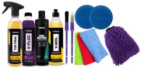 Kit Lavagem Profissional Vonixx Cera Tok Final Shampoo V floc V mol Pneu pretinho Luva pincel aplicador pano Microfibra Kit Lavagem Profissional Vonixx Cera Tok Final Shampoo V floc V mol Pneu pretinho Luva pincel aplicador pano Microfibra