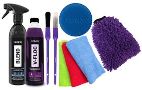 Kit Lavagem Profissional Vonixx Cera Vitrificadora BLEND Black Shampoo V floc pincel aplicador pano Microfibra Kit Lavagem Profissional Vonixx Cera Vitrificadora BLEND Black Shampoo V floc pincel aplicador pano Microfibra
