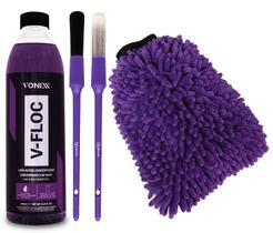 Kit Lavagem Profissional Vonixx V floc + Pinceis + Luva de Microfibra Kit Lavagem Profissional Vonixx V floc + Pinceis + Luva de Microfibra