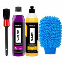 Kit Lavagem Vonixx V-floc V-mol E Pincel e luva Kit Lavagem Vonixx V-floc V-mol E Pincel e luva
