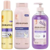 Kit Lavanda 1 Sabonete Óleo 190ml + 1 Sabonete Gel + 1 Creme Loção Noite Serena 500ml Hidramais