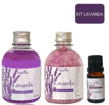 Kit Lavanda Espuma de banho + Sais de Banho + Essência Umidificador Lavanda Banheira Hidromassagem