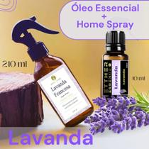 Kit Lavanda Home Spray + Óleo Essencial com extratos reais de flores de lavanda Etther Essence