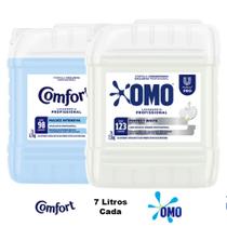 Kit Lavandeira: Lava Roupas Líquido Perfect White Omo 7L + Amaciante Lavanderia Pro Comfort 7L