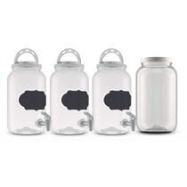 Kit lavanderia 3 dispenser 3,6l + porta sabao 3,6l branco