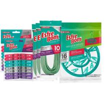 Kit Lavanderia 5pç Mini Varal 10m Prendedor Roupas Esfrebom Kit Lavanderia 5pç Mini Varal 10m Prendedor Roupas Esfrebom